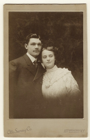 This portrait of a lovely young couple was produced by the Otto Sarony studio in New York City. Otto Sarony (1850-1903) was the son of celebrated celebrity photographer Napoleon Sarony.